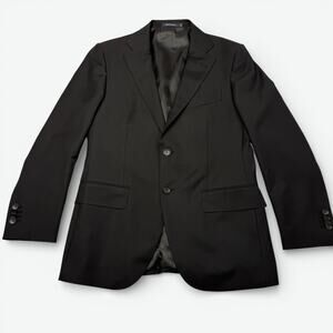 Suitsupply Lazio Suit Jacket Mens 38S Black Slim Wool Vitale Barberis Canonico